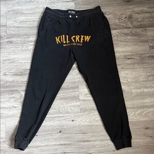Kill Crew Black and Orange Joggers